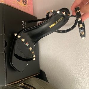 Fashion Nova Black Studded Heels